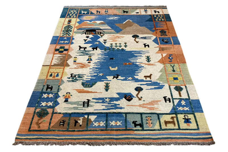 Kilim Qashqai  - 605616 (198x158cm) - German Carpet Shop