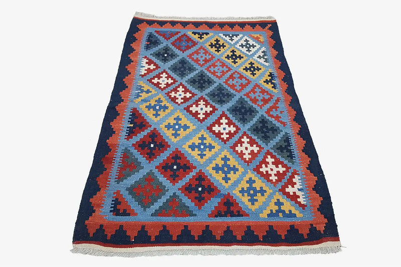 Kilim Qashqai - Multicolor 301879 157x96cm - German Carpet Shop