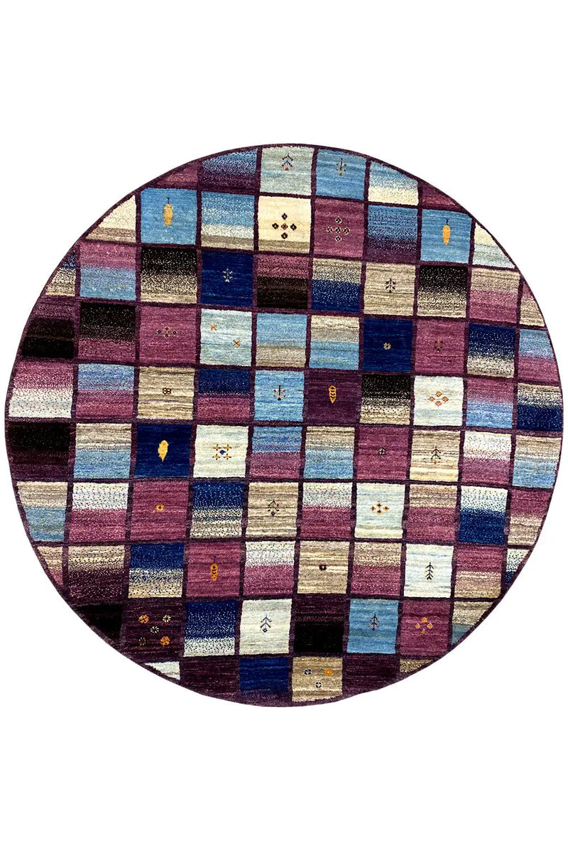 A beautiful gabbeh lori rug in a multi-colored design. 