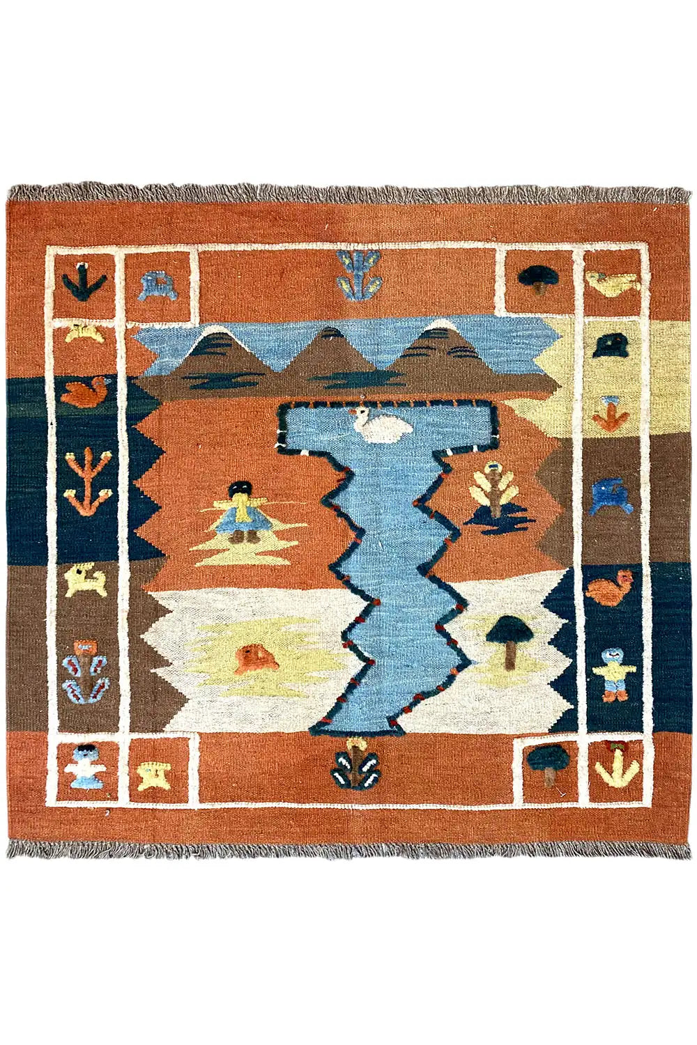 Kilim Qashqai - 804927 (106x103cm) - German Carpet Shop