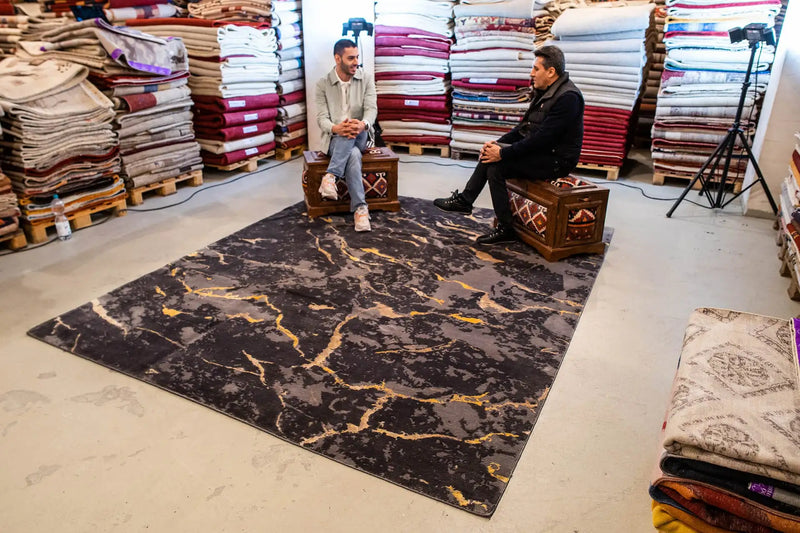 Designer Rug by Pascal Walter - Marble Black (307x253cm) Teppich German Carpet Shop 