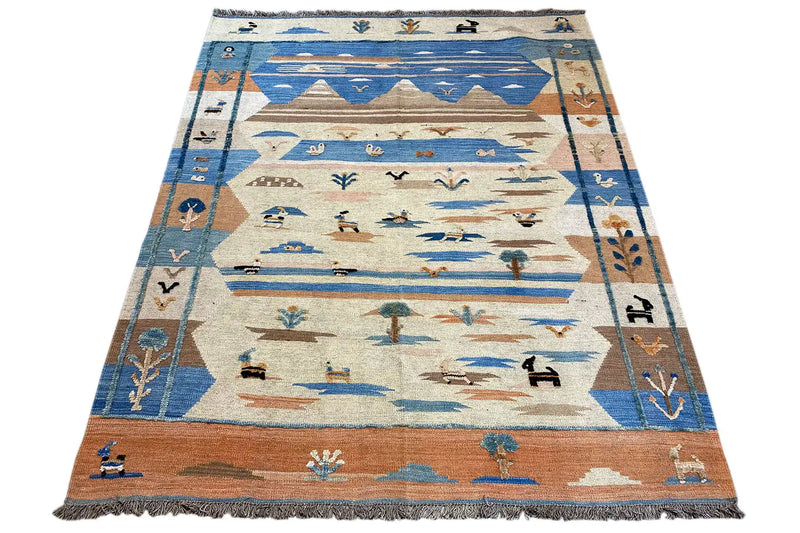 Kilim Qashqai - 804919 (200x154cm) - German Carpet Shop