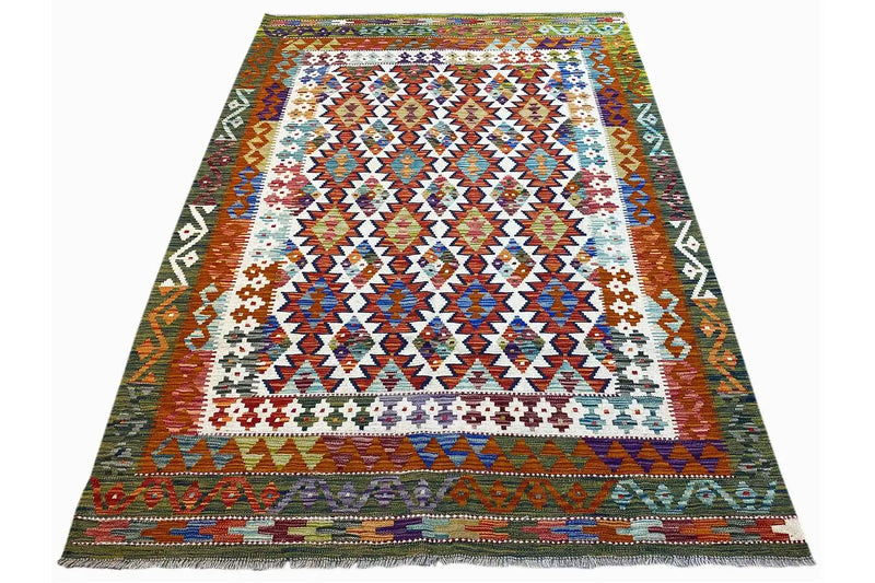 Kelim Afghan - (212x146cm) - German Carpet Shop