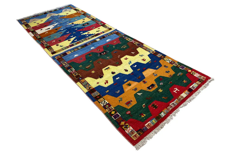 Kilim Qashqai - (274x101cm) - German Carpet Shop
