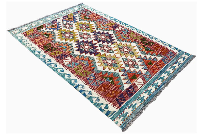 Kelim Afghan - (142x98cm) - German Carpet Shop