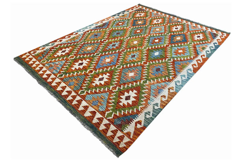 Kelim Afghan - (209x148cm) - German Carpet Shop